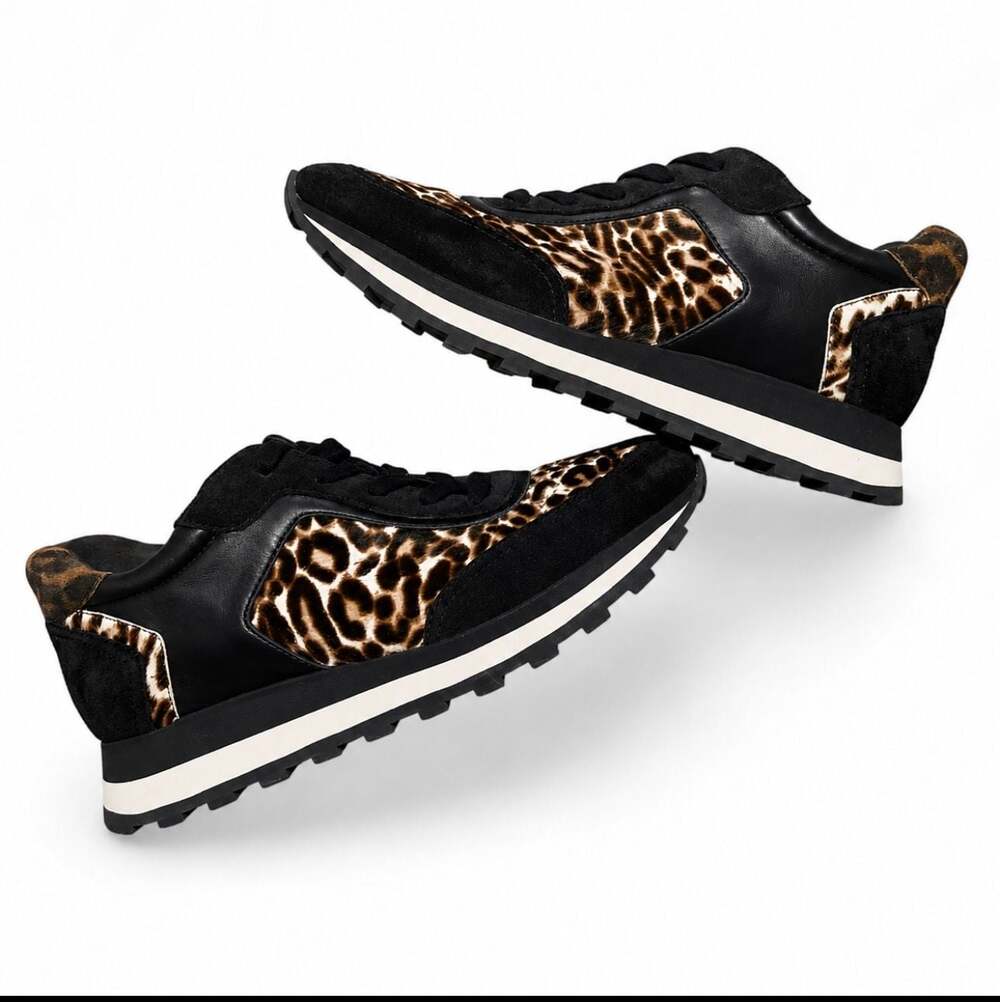 Veronica Beard Hartley Leopard Calf Hair Sneakers Size 7
